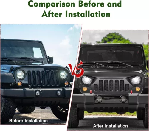 ABS Front Grill Bumper Hood Mesh Grille Grid For Jeep Wrangler JK JKU 2007-2018 - Photo 8/12
