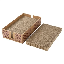 SmartyKat Super Scratcher & Stacker Box, Wide Corrugated Cat Scratcher