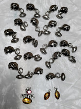 BULK 22 FOOTBALL HELMENT BALLS BRACELET NECKLACE CHARMS CRAFTS SILVER TONE