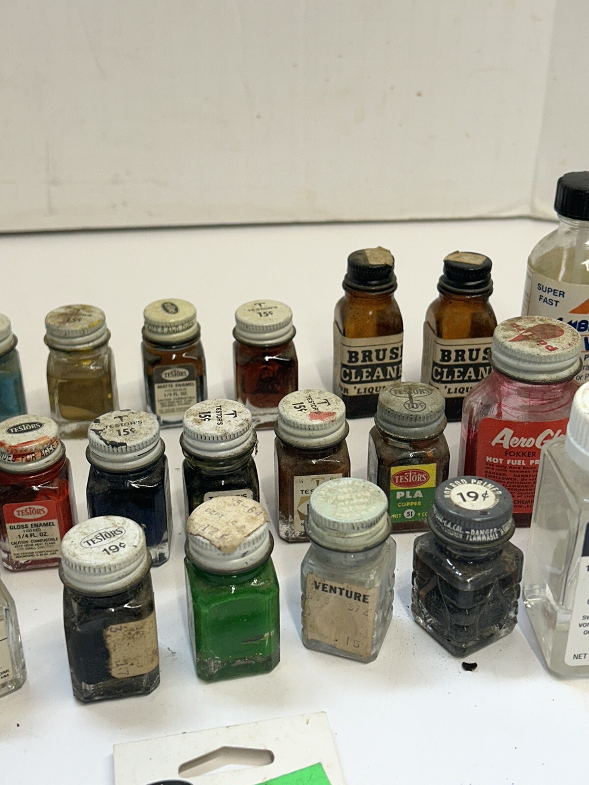 Vintage lot of 35 + Testors Model Paint Etc. Brush Cleaner Thinner and