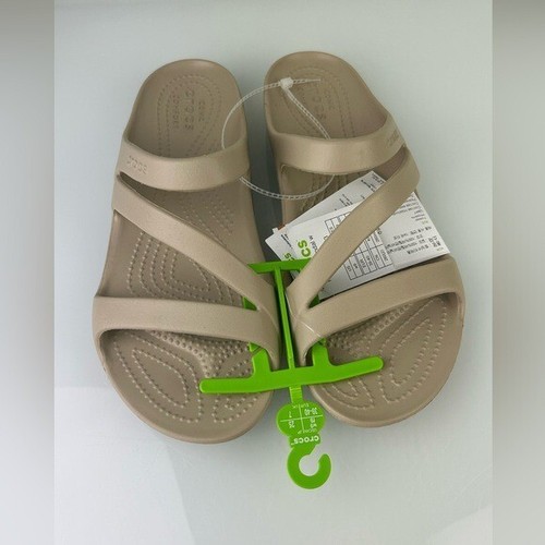 CROCS Kadee II Iconic Comfort Strappy Slip-On Sandal Beige Women’s 9 NWT - Picture 8 of 14