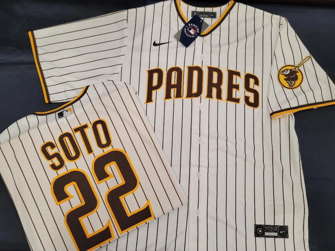 20518 Mens Nike SAN DIEGO PADRES MACHADO SOTO 100% REAL Sewn JERSEY P/S New