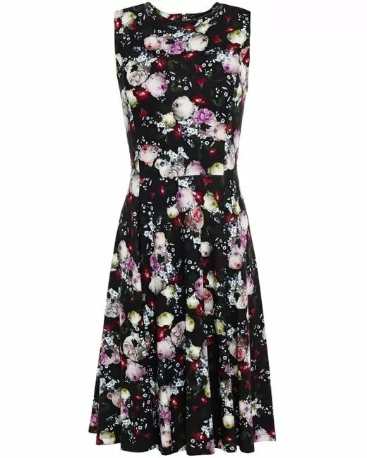 NEW ERDEM Dylanne floral-print stretch-jersey dress- size 4 #D4269