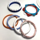 Vintage Costume Jewelry Bracelet Bangle Plastic Blue Thin White Pink Flat Lot