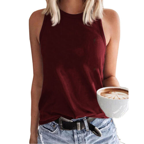 Womens Tank Tops Summer Sleeveless T-Shirt Blouse Ladies Vest Tee T Shirt US - Picture 9 of 17