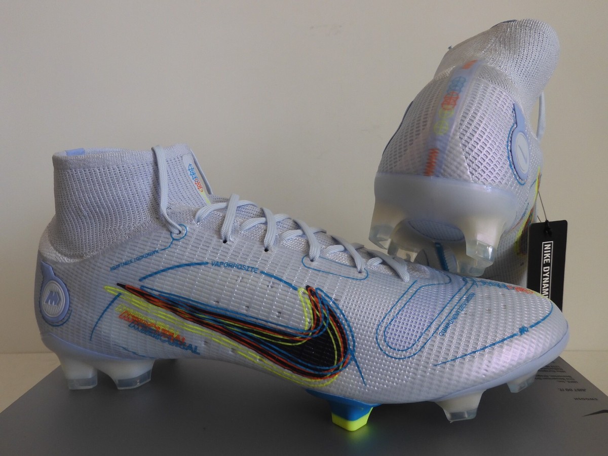 Nike Mercurial シルバー/ブルー サッカーシューズ Nike Mercurial Superfly 8 Elite Fg Progress Pk Grey Sz 13
