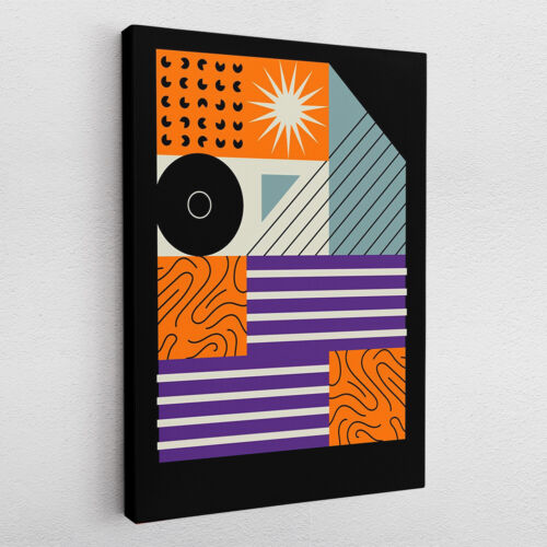 Affiche sur toile verre acrylique pop art abstrait art violet noir orange moderne - Photo 1/14
