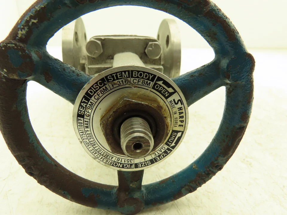 Sharpe 35116 1" Gate Valve ANSI Class 150 275psi @ 100° F CF8M SS Rising Stem - Image 3 of 4