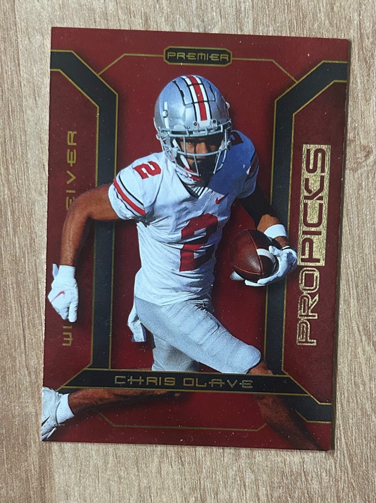 2022 Pro Picks Premier Football Chris Olave Red Foil Rookie Card #PP-32 saints