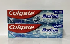 (2) Colgate MaxFresh Whitening Fluoride Toothpaste W/ Breath Strips-6.3oz. Each