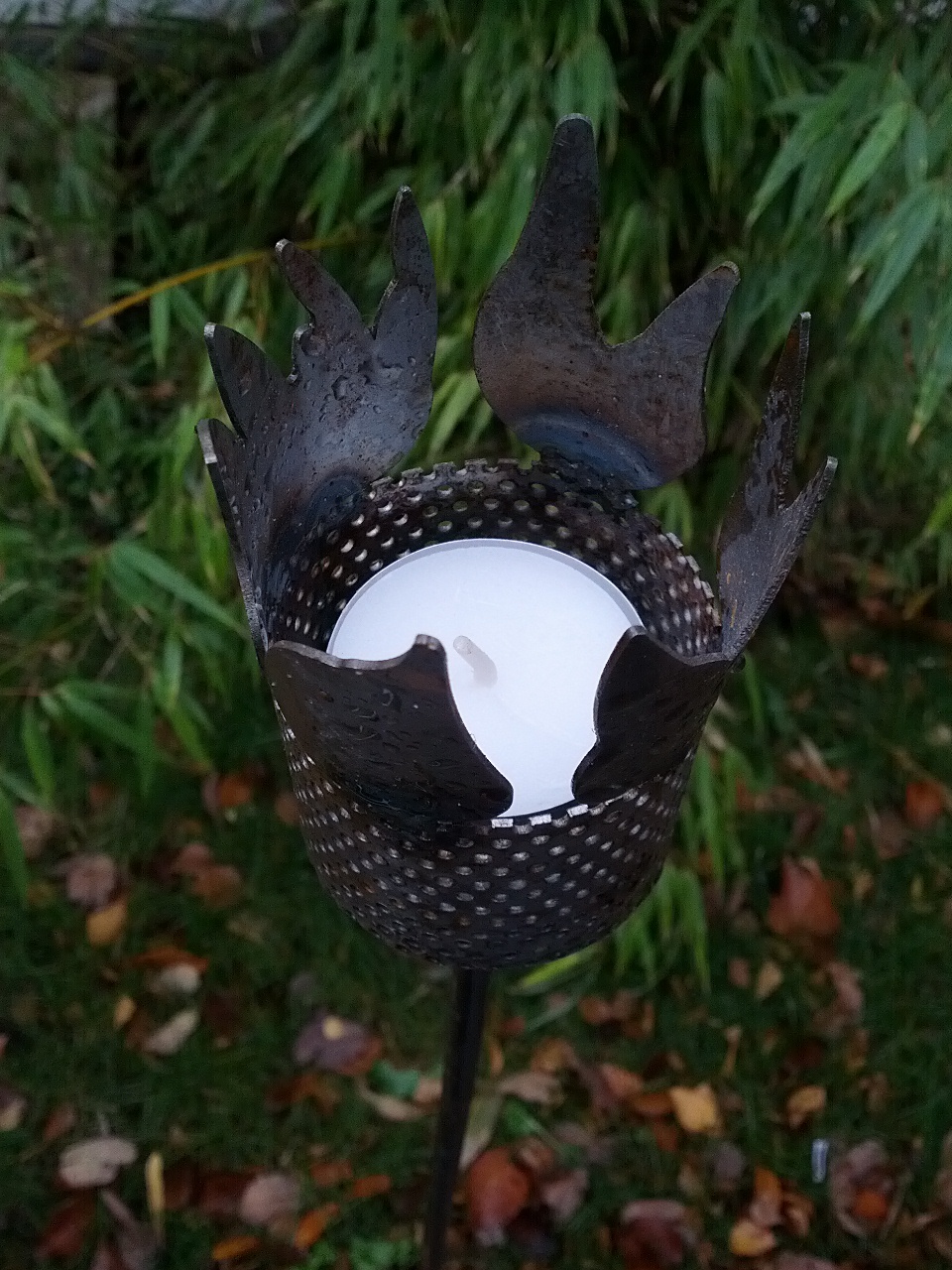 kerzenStänder Kerzehalter Gartenstecker GartenKrone 120cm Metall Gartendeko