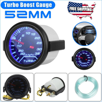 2'' 52mm Digital Boost Gauge 0-35 PSI Pressure Turbo Meter Smoked Face Universal