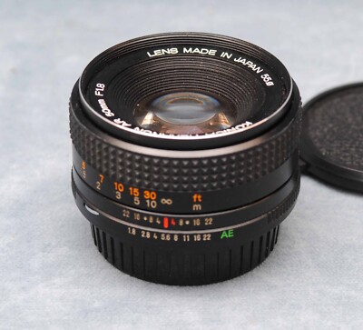 KONICA HEXANON AR 50MM F1.8 MANUAL FOCUS CAMERA LENS WITH CAPS