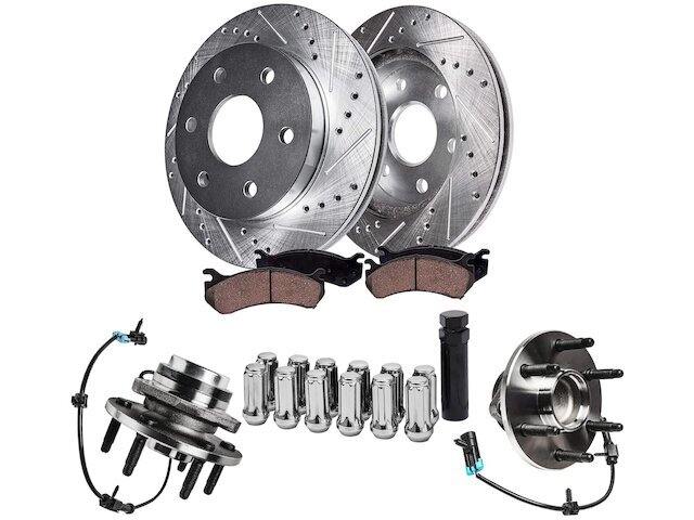 For Suburban 1500 Brake Pad and Rotor and Wheel Hub Kit Detroit Axle 89759HXWV