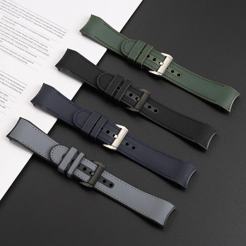 Correa de reloj de goma 23 mm para Blancpain Fifth Fathoms 5000 5015 5025 Foto 2 de 4