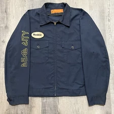 Dead City Punx Hardcore Red Kap Cropped 70s Blue Studded Custom Work Jacket XL