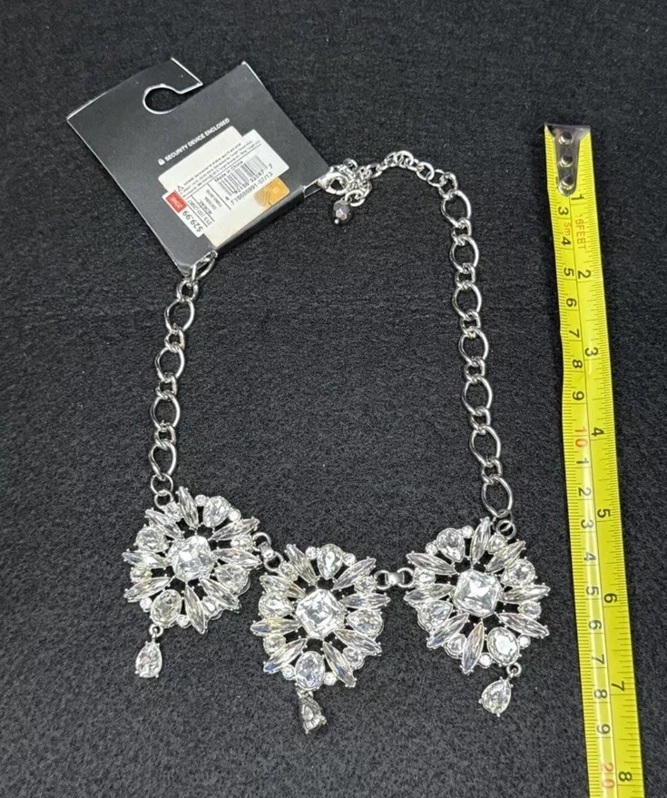 Target бренд серебристого тона со стразами заявление ожерелье - гламур и шик! - Изображение 4 из 4