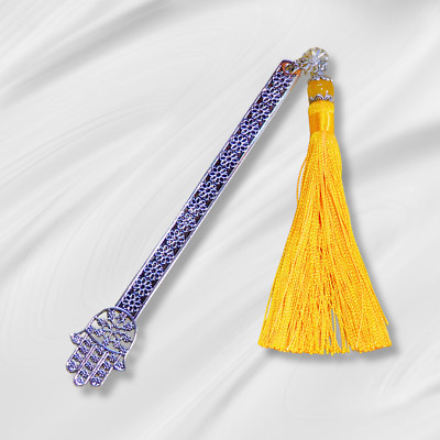 Elegant Hamsa Hand Metal Bookmark with Tassel - Intricate Design Gift Item