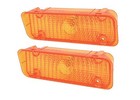 71-72 Chevy C10 Truck Front LH & RH Bumper Turn Signal Lights Parking Lamps Set