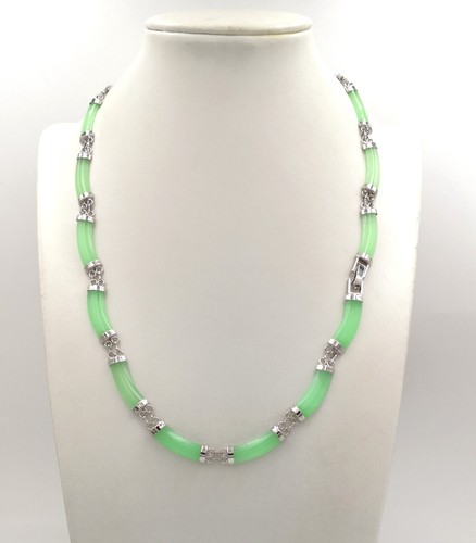 Green Red Purple White Yellow Jade Black Agate Gold Plated Link Necklace Women - Picture 14 of 40