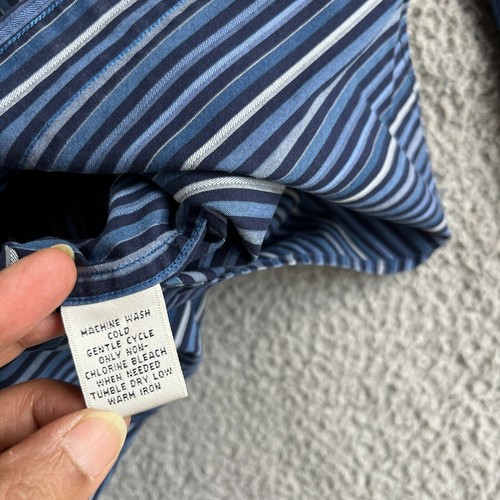 NEU Vintage Turnbury Hemd Herren Große 35 Blau Gestreift Knopfleiste Arbeit Freizeit - Bild 5 von 9