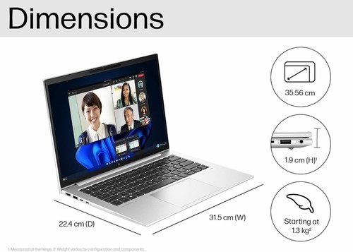 New HP EliteBook840 i7-1365U 10Cores 14"WUXGA 64GB DDR5 1TBSSD Smard Card WinPro - Picture 2 of 16