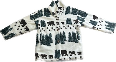 Vintage Denali Women s Reversible Fleece Coat Brown Bears