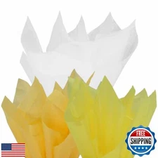 PMLAND Gift Wrapping Tissue Paper - Deep Yellow/Yellow/White Assorted - 26 In