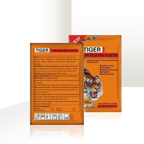 TIGER Pain Relieving Patches For Relief of Aches Muscles Pain BUY 2 GET 1 FREE - Picture 5 of 11