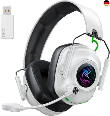 Krysenix KGH2 Gaming Headset Wireless für PS5, PS4,PC, Mac, Switch, 2.4GHz 