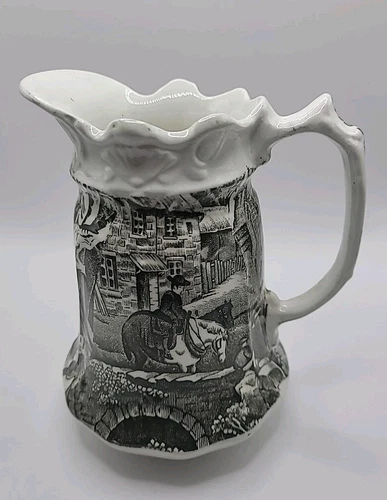 VINTAGE James Kent England Brown Old Foley  Pitcher 5"