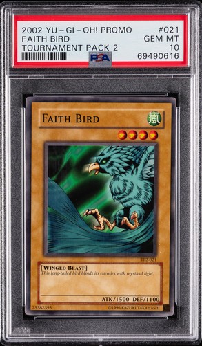 2002 YU-GI-OH! PROMO TP2-TOURNAMENT PACK 2 #021 FAITH BIRD PSA 10