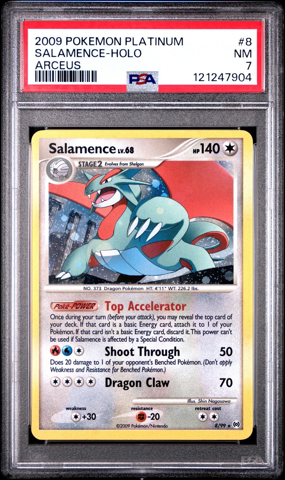 2009 POKEMON PLATINUM ARCEUS SALAMENCE #8 HOLO PSA 7 NM #121247904