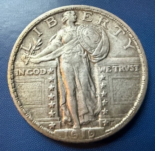 1919 P Standing Liberty Quarter, Choice AU {{{3576