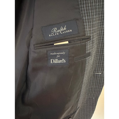 Blazer Ralph Lauren 42R Azul Gris Cuadros Seda Lana Abrigo Deportivo Dillard's - Imagen 3 de 8