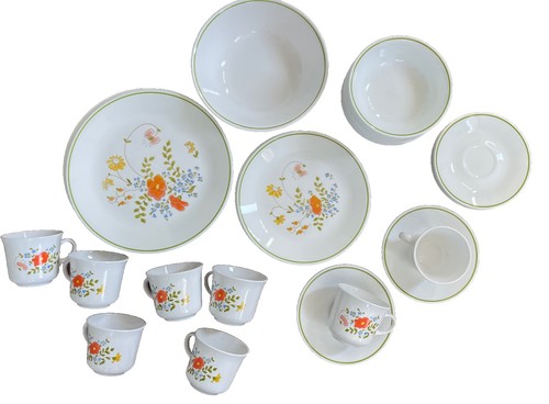 Vintage Corelle Spring Meadow Dinnerware dishes 38 Pc wildflower W ...