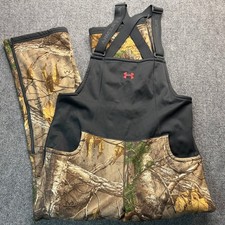 Under Armour Cold Gear Realtree Camo Fleece Hunting Pants Bibs Overalls XL