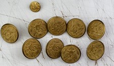 Lot de 10 boutons anciens d'uniforme Américain bon état