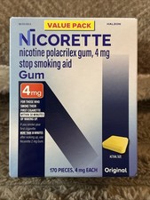Nicorette Original Flavor 4mg Nicotine Gum - 170 Count Exp 10/2027 FRESH 