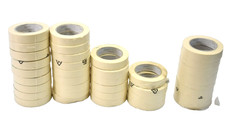 Lot of 36 Masking Tape Rolls 1" Wide x 3" Core Natural Beige Adhesives