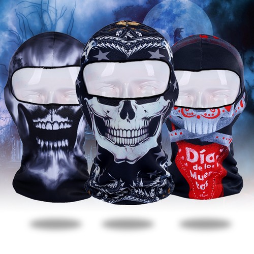 Halloween Ghost Skull Full Face Cover Windproof Ski Mask Motorcycle CS Balaclava - Picture 2 of 43