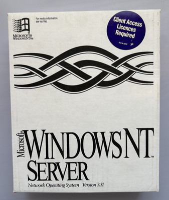 VINTAGE Windows NT Server 3.51 BIG BOX - Top Zustand - CD + Diskette + Reg