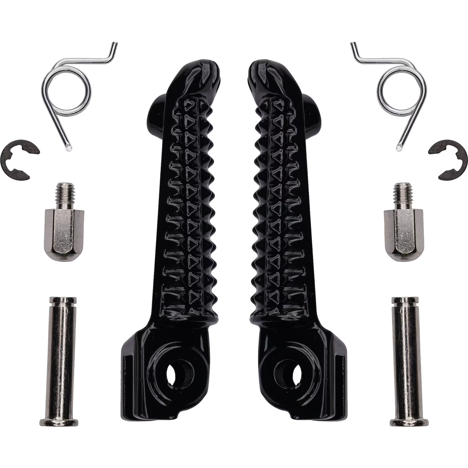 Bike It OEM Motorcycle Motorbike Black Footpegs - Yamaha YZF-R1 / YZF-R6