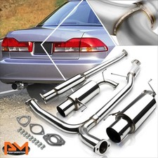 For 98-02 Honda Accord 3.0l V6 Dual 4.5 Tip Muffler S.s Catback Exhaust System