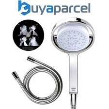 Mira Showers 360m 135mm Chrome Shower Head 4 Mode Spray Flipstream + 1.25m Hose