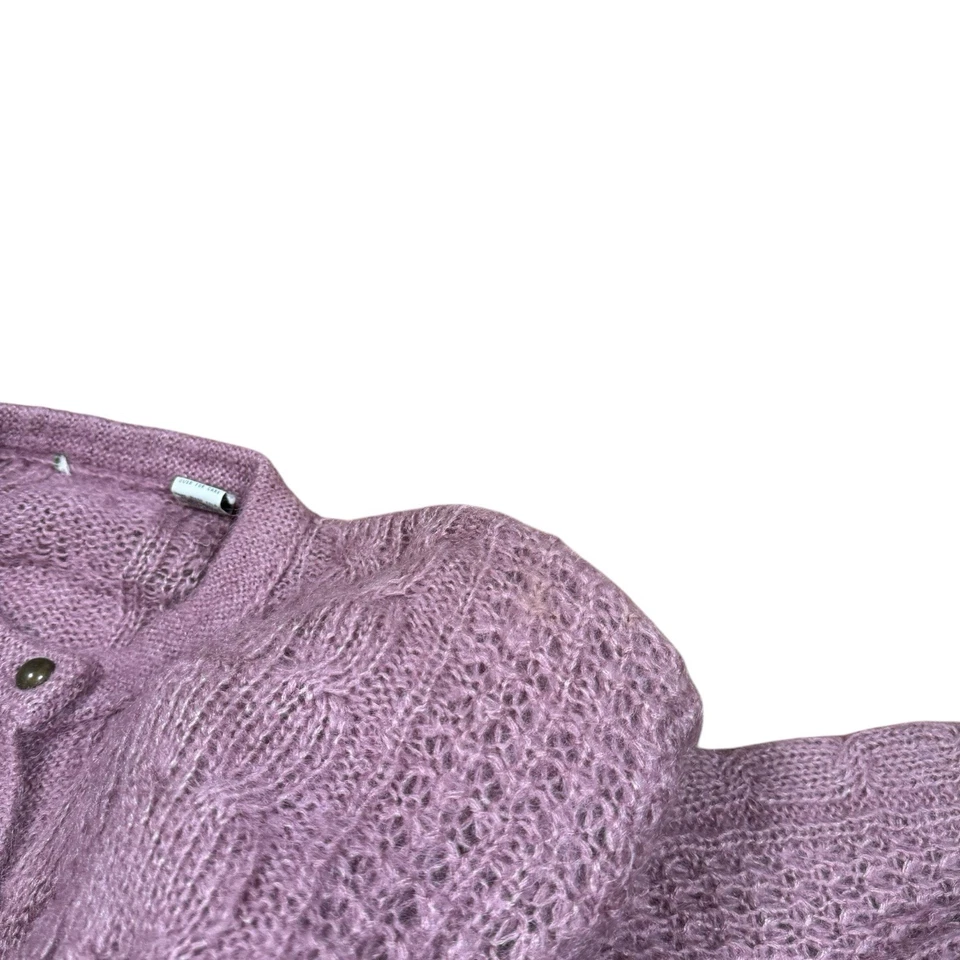 Cárdigan de Colección Años 80 Forenza Grueso Tejido con Cable Mezcla Mohair Talla M Foto 2 de 4