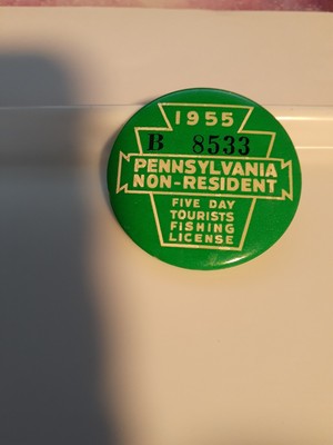 Permis De Pêche Touristique Pennsylvanie 1955 - 5 Jours Non-résident - Vintage - Collectible