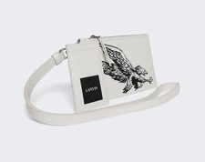Lanvin X Future Double Pouch With Eagle Print White Mustang