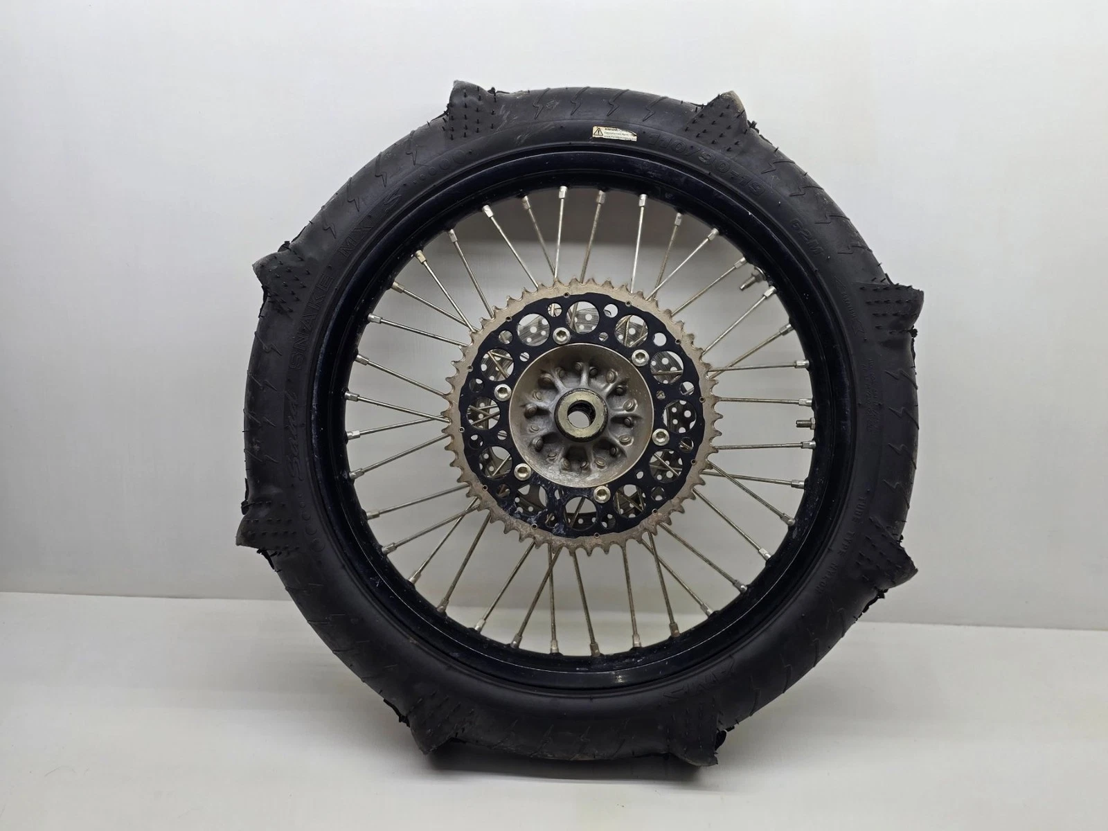 2009 Kawasaki KX250F Excel Rear Wheel Rotor Disc Spacers Sprocket Tire Black 19"