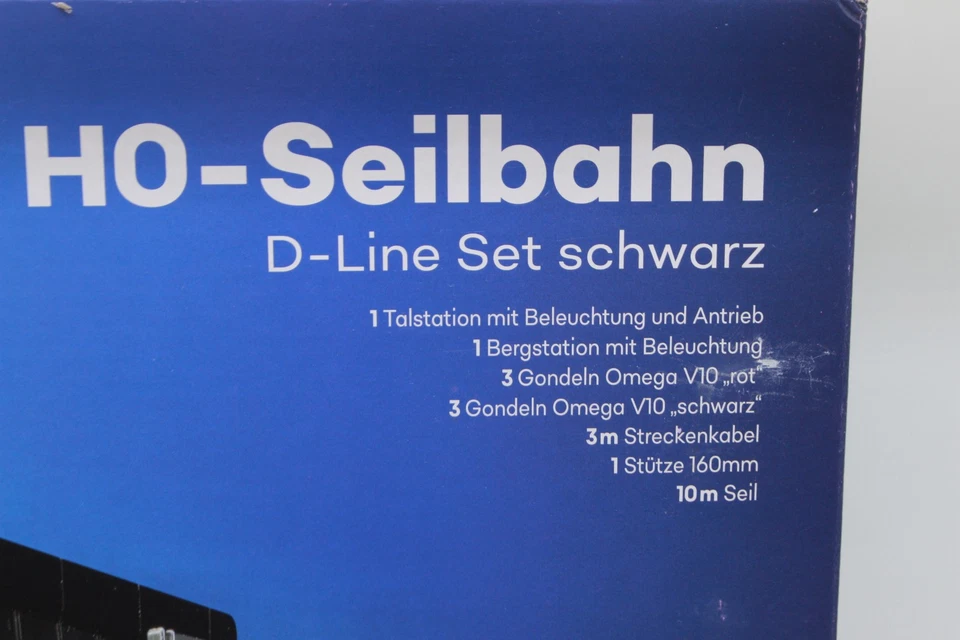 JC 82492 Seilbahn D-Line schwarz + 6 Gondeln + Stütze 1:87 H0 NEU OVP - Bild 4 von 4